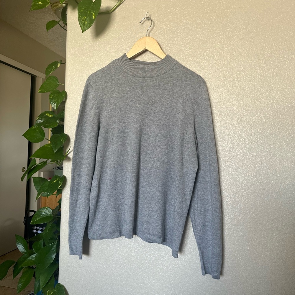 Covington Womens Crewneck Mockneck Pullover Sweater in Gray